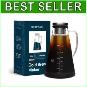 BPA-Free Cold Brew Coffee Carafe with Stainless Steel Filter - 2-Week Freshness