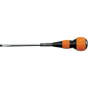 Hozan D331-150 Slotted Screwdriver w/ Ball Shaped Handle Magnetic Blade Black/OR