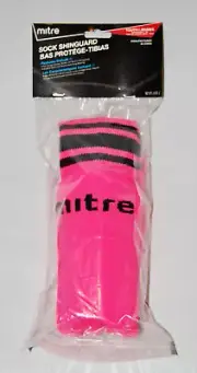 NWT Mitre Youth Neon Pink Soccer Sock Shinguard Set sz Youth fits 4ft - 4ft8in