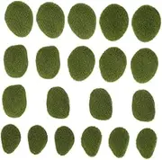 HEALEEP 1Bag Artificial Moss Stone Decoration Fake Moss Rocks for Outdoor Garden Landscaping DIY Micro Landscape and Realistic Stone Ornament Easy Care Decor