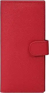 [Oak Leathers] Red Checkbook Cover Wallets for Woman RFID Blocking Minimalist Leather Wallet