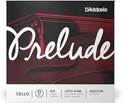 D'Addario Prelude Cello Single D String, 4/4 Scale, Medium Tension