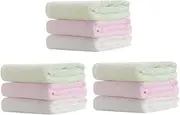 ULDIGI 9pcs Bamboo Fiber Washcloths Soft Reusable Towels for Newborns Gentle Face Towels White Green Pink Each for Spit Up Drooling Showers