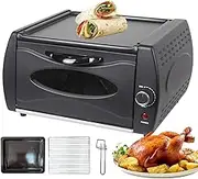 Electric Oven, 2-in-1 Electric Tandoor Oven with Temperature Control/Visual Glass/Hot Top Plate Door, Bake Tray/Bake Rack/Tray Handle, 2100W Pizza Oven for Kitchen, Home, Restaurant