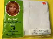 1970’s Dan River Double Flat Sheet White Dantrel USA New Vintage