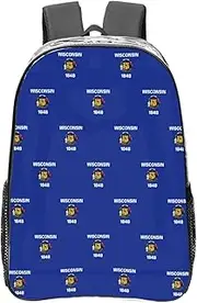 [DRTGEDS] Wisconsin State Flag Clear Backpack,High Capacity Clear Bag For Travel,Work,Festival, Concerts Women Men Unisex