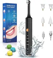 BlueFire Teeth Cleaning Kit for Daily Cleaning, Waterproof Teeth Cleaning Tools with 6 Brush Heads, 4 Speed Modes and LED Lights, Teeth Cleaning Brush for People/Pets(Black)