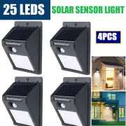 4PCS 25 LED Solar Powered PIR Motion Sensor Light Garden Outdoor Security Lights