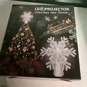 Christmas Tree Topper Lighted with Snowflake Projector LED 3D
