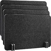 4 Pack Acoustic Freestanding Desk Divider Noise Reducing Desk Privacy Panel 16 x 24 Inch for Table Standing Sound Proof Dividers Desktop Office Furniture Partitions for Classroom (Black Gray)
