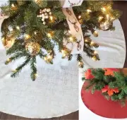 Satin Tree Skirt, Back Closure Hook and Loop, Handcrafted in America