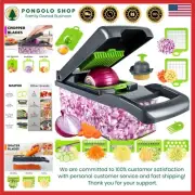 Effortless Veggie Slicer & Dicer - 13-in-1 Chopper with Interchangeable Blades