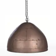 P51 Medium 1 Light Iron Riveted Dome Pendant Antique Copper - ZAF10168CP