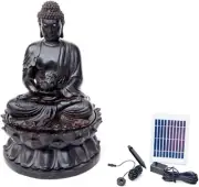 Buddha Solar Water Fountain with LED Light Home Garden Decoration Outdoor