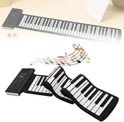 Digital Music Piano 61 Key, Tabletop Keyboard Piano, 128 Different Tones, 14 Demo Songs, 128 Rhythms, Electronic Hand Roll Piano Musical Instrument for Class Teaching Kids Ages 3+, Music Practice