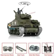 1/16 Henglong 7.0 RC M4A3 Sherman Upgraded Tank 3898 Metal Tracks Barrel Recoil