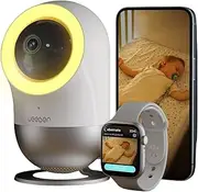 Smart Baby Sleep Monitor WiFi Smartphone APP, 2.5K Video Camera, Crying & Face-Covered Detection, Sleep Tracking, Motion Sensor, Night Vision, Temperature, 2.4GHz WiFi Pair, Vision-Safe Night Light