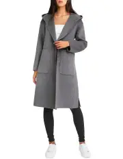 [Belle & Bloom] Walk This Way Wool Blend Oversized Coat Dark Grey