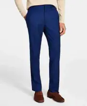 Kenneth Cole Reaction Men Techni Cole Suit Separate Slim Fit Pants Blue 33W X30L