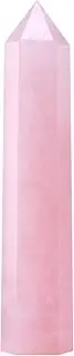 Apengshi Large Rose Quartz Natural Healing Crystal Tower 5.9"-6.3" 6 Faceted Single Point Love Energy Charger Crystal Wand Stone Meditation Home Decor Collection Gift