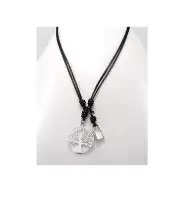 Celtic Tree of Life .925 Sterling Silver Pendant with Leather Necklace Cord