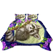 Wildlife Cute Animal Art Moonlight Raccoon Coverlet