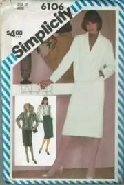 Simplicity 6106 Sewing Pattern Misses Slim Skirt Blouse Jacket Size 12