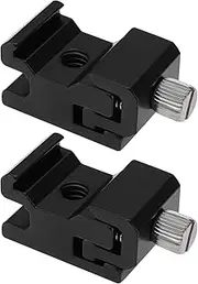 VGOL 2PCS Flash Cold Hot Shoe Bracket Mount Adapter with 1/4 Tripod Thread Aluminum Alloy Hot Shoe Adapter Mount Compatible with Most Flash Units