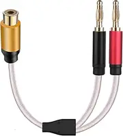 RCA Female to Banana Cable Speaker Cable Banana Plugs, TEKERA Flexible RCA Audio Cable, Phono Cable Banana Plugs Splitter for Speaker Wire Stereo Amplifier, PA3566