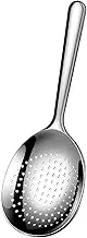 Grooved Cooking Spoon, Metal Kitchen Spoon | Stainless Steel Kitchen Utensil Set, Large Long Handle Spoon, Serving Soup Ladle, Kitchen Spoon Serving Ladle