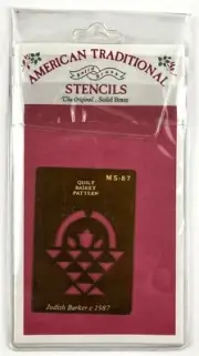 American Traditional Solid Brass Stencils ~ Wuilt Basket Pattern MS-87