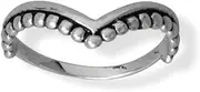 [JewelryWeb] 925 Sterling Silver Oxidized Beaded V Design Ring V is 1.7mm 3.5mm Wide Handmade Items Will Have Slight Jewelry for Women - Ring Size Options: 5 6 7 8 9