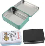 COMNESTBI 3Pcs Gaming Cards Holder Tinplate Case with Lid Sturdy Storage Box for Crafts Coins Jewelry Convenient Hinge Design Shape for Easy Organization