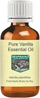 Devprayag Pure Vanilla Essential Oil (Vanilla planifolia) Natural Therapeutic Grade Steam Distilled 15ml (0.50 oz)