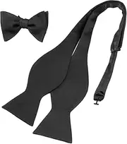 [Comebachome] Self Tie Bow Ties for Men Trendy & Minimalist Black Bow Tie Reusable Washable Satin Decorative Bowtie for Formal Occasions, Gifts for Men, Ties for, Self for