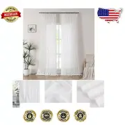 Stylish 60x102 Pinch Pleat Sheer Curtains - Light Filtering Window Drapery Sets