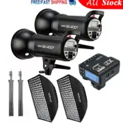 2X Godox SK400II Studio Flash + 60*90cm Grid Softbox + Light Stand + X2T Trigger