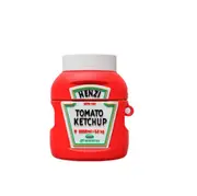 2PCS For Apple AirPods 1/2 Generation Universal Wireless Ketchup Bluetooth Hadphone Protective Case(Red)