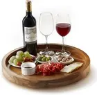 Wood Lazy Susan for Table Top - Wooden Turntable Serving Tray 11.5"inch