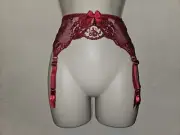 Honey Birdette Penelope Red Suspender size Large NWT
