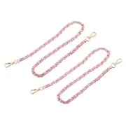 Purse Chain Strap, 24" Purse Strap Shoulder Replacement Strap, 2Pcs Pink+Gold