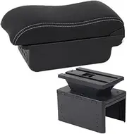 for Seat for Leon Mk2 Car Armrest Box Center Console Storage Box Retrofit Parts Car Accessories Storage Box(B White line 3USB6)
