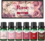Rose Fragrance Oils Set, ESSLUX Premium Floral Scented Oils for Diffuser, Soap Candle Making Scents, Aromatherapy Essential Oils Gift Set for Mother's Day - Bulgarian Rose, Black Rose & Oud and More