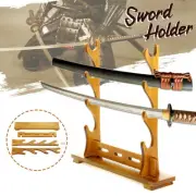 Wood Japanese Samurai Sword Sword Holder Stand Tanto Katana Display Rack 4 Tier