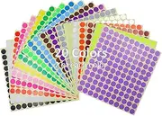 Modixun 5280Pcs 13mm 1/2in Color Coding Dot Stickers, 20 Bright Colors Round Dot Coding Labels, Easy to Peel and Firm Circle Sorting Stickers for Office,Factory, 13mm, 1/2 in