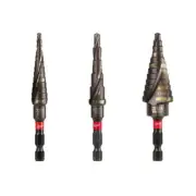 Milwaukee Impact Duty Step Bit Kit Mechanics Tool Titanium Shockwave 3 Piece New