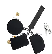 [Generic] Wristlet Wallet - Triple Pouch Portable Wristlet Wallet - Portable Wristlet Coin Purse Detachable Zip Around Coin Purse for Short Trip Sport and Outdoors