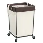 Laundry Hamper with Wheels, 160L Large Laundry Basket 2 Section Laundry Bag L...