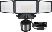 49W Motion Sensor Outdoor Lights, 5500 LM Plug in Flood Light Outdoor, Dusk to D
