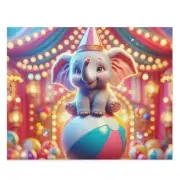 Puzzle 500-Piece Whimsical Elephant Circus Art Print